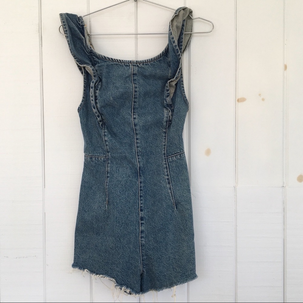 free people denim romper